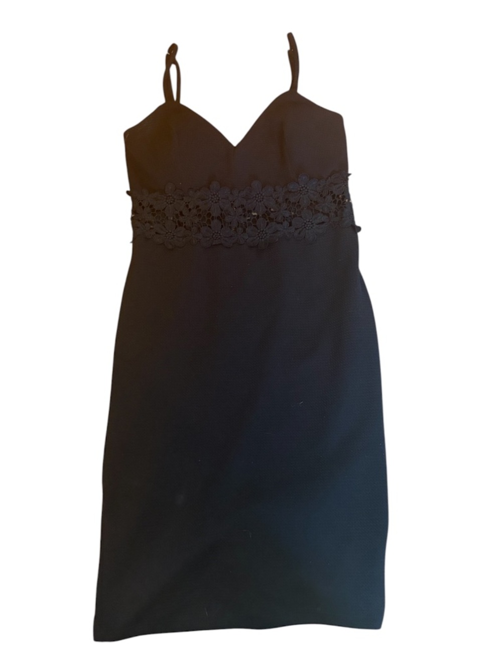 Black Mini Dress with See-Through Lace Detail on Waist | Size Small